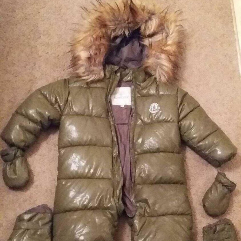 Moncler Down Fill Baby Snowsuit Mitts Boots Unisex XL 6-12 Months
